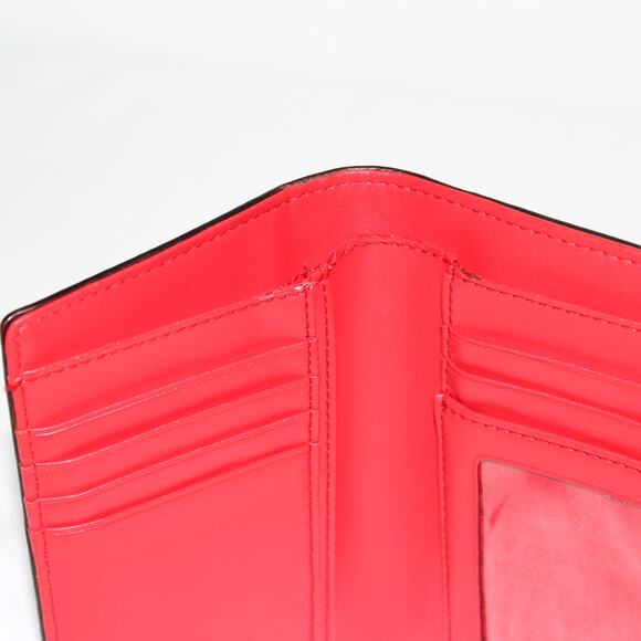 Kate Spade Trifold Red Leather Wallet With Metal Closure - Picture 12 of 12